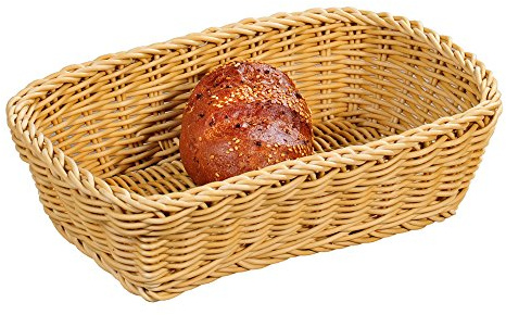 Kesper Brot- & Obstkorb aus Vollkunststoff hergestellt, spülmaschinentauglich, Größe(L x B x H): 30 x 20 x 8,5 cm, 19805