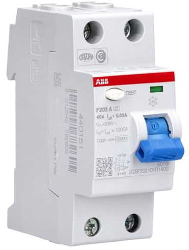 ABB F202 A-40/0.03 Fehlerstrom-Schutzschalter - 2P - Typ A - 30 mA - 40 A 2CSF202101R1400