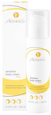 AESTHETICO sensitive body cream, 200 ml – Schützende, parfümfreie Körperlotion für trockene Haut und Neurodermitis, ahmt hauteigenes Sebum nach, stärkt Hautbarriere, beruhigt und pflegt sensible Haut