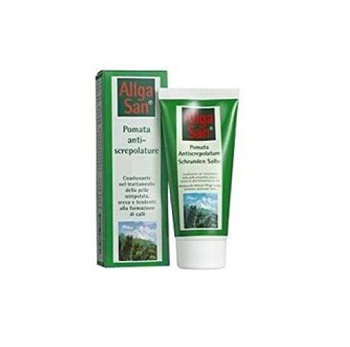 Allga San Pomata Antiscrepolature - Crema Mani Riparatrice e Piedi Secchi Screpolati 90 ml, Trattamento Idratante e Nutriente per la Pelle, con Azione Lenitiva Addolcente