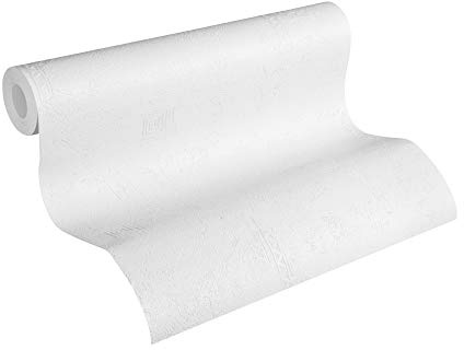 A.S. Création överdimensionerad fleecetapet Meisterfleece tapet 10,05 m x 0,53 m vit Made in Germany 321411 3214-11