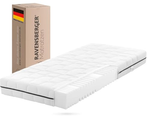 RAVENSBERGER Comfortmatratze Ravo-PUR - Härtegrad H3, mittel - 140 x 190 cm, Höhe 19 cm - ergonomische 7-Zonen Matratze mit RAVOTEX Funktions-Bezug, allergikerfreundlich
