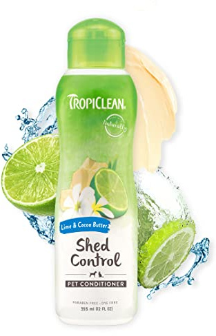 TropiClean Dog Conditioner - Anti-Haarausfall Conditioner für Haustiere - Hergestellt aus natürlichen Inhaltsstoffen - Limette & Kakaobutter, 355 ml