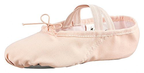 tanzmuster Ballettschuhe Mädchen - DANI - ganze Ledersohle- Rosa-Apricot Größe 26 - Ballettschläppchen für Kinder - rosa Tanzschuhe fürs Ballett