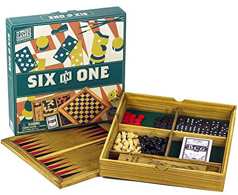 Professor PUZZLE WGW1673 6-in-1 Workshop Compendium Wooden Games