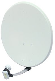 Kit Antena Parabólica 80 cm acero + Tete LNB single