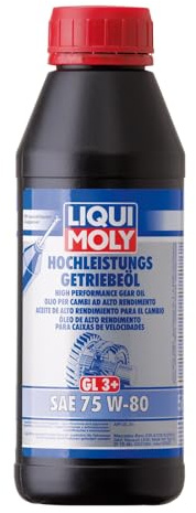 Liqui Moly Aceite de Alto Rendimiento para el Cambio (GL3+) SAE 75W-80, 500 ml, Aceite de Engranajes, Aceite hidráulico, SKU 4426