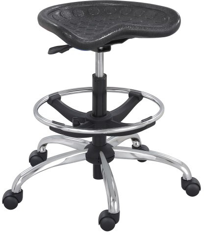 Safco Products SitStar Stool with Chrome Base, Black, 6660BL by Safco