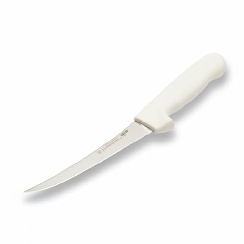 Dexter Russell 1483 Boning Knife, 6 Flexible Curved High Carbon Stain-Free Steel Blade, Textured Non-Slip White Polypropylene Handle, Professional Butcher and Fillet Knife, Made in USA, NSF Certified
