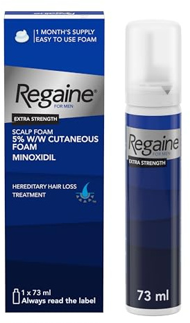 Regaine for Men 5% Minoxidil Extra Strength Scalp Foam for Hair Regrowth (1x 73ml), Scientifically Proven to Help Stop and Reverse Hereditary Hair Loss, Revitalise Hair Follicles, Cutaneous Foam