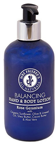 Balancing Organic Hand & Body Lotion / Made with Rose Geranium Pure Essential Oils, Shea Butter, Cocoa Butter, Olive Oil, Linseed Oil, Aloe Vera and Vitamin E / Handmade / Natural / Vegan / Natural Botanical Ingredients / Cruelty Free