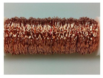 Decorative Wire in Bouillon Crinkle Wire Effect (Zig Zag) 0.30 mm x 35 m 25g Copper