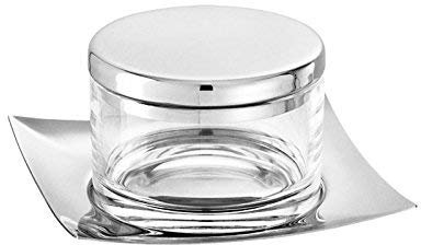 Formaggiera Con Cristallo Linea Q Inox Argentato