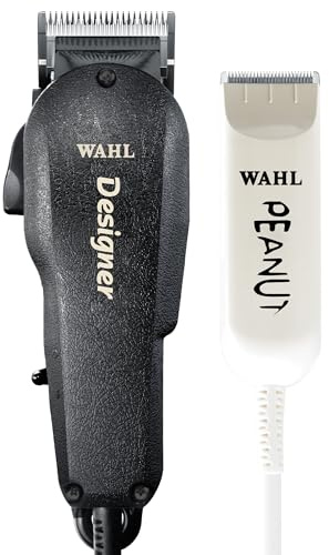 Wahl Professional All Star Combo, Corded Designer Clipper & Peanut Trimmer Set, Adjustable Taper Lever, Complete Kit