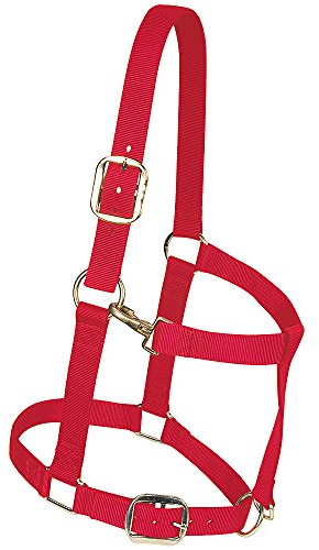 Weaver Leather 35-7636-rd, Cavezza Regolabile in Nylon, 3,8 cm, Rossa, Rosso, Large Draft, Wide