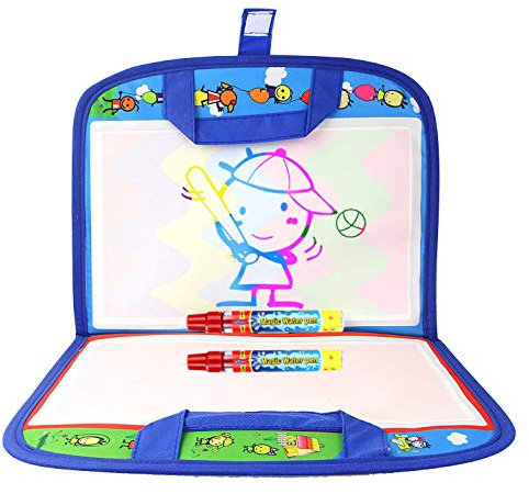 Aqua Magic Water Doodle Drawing Travel Bag Mat and Magic Pens for Kids 3 Years Plus Educational Travel Toy Set Take Me Anywhere