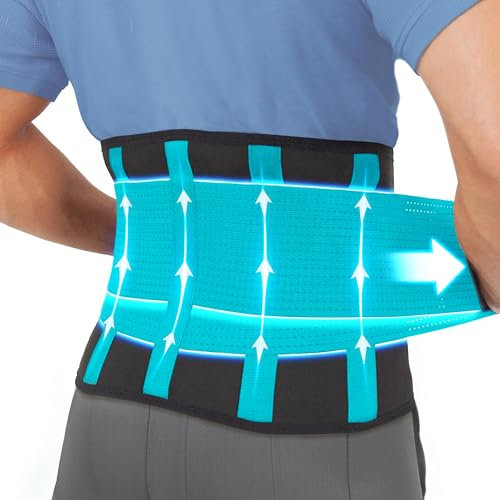 Clever Yellow faja lumbar mujer y hombre - Faja terapéutica para la espalda baja - La única faja lumbar hombre trabajo certificada de grado médico para aliviar el dolor de la espalda baja y prevenir lesiones - Talle L