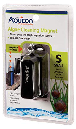 Aqueon Aquarium Algae Scraper, Fish Tank Cleaning Magnets for Glass/Acrylic, Small, Black