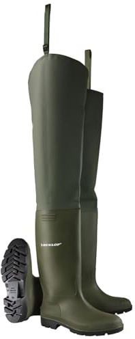 Dunlop 386V08450 386VP Cuissardes Bottes pour l’eau, Pointure 45, Vert