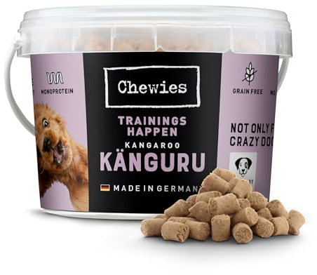 Chewies Trainingshappen Känguru - Monoprotein Snack für Hunde - 300 g - getreidefrei & zuckerfrei - Softe Leckerlies fürs Hundetraining - hypoallergen