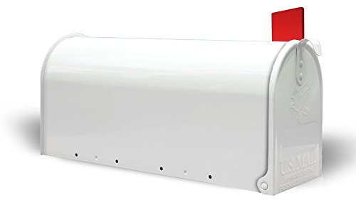 banjado® Amerikanischer Briefkasten weiß - US Mailbox/Letterbox 51x22x17cm - Postkasten Stahl - pulverbeschichtet