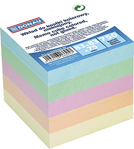 DONAU 8309000-99 Zettelklotz/Notizklotz für Zettelbox, 83 x 83 x 75 mm