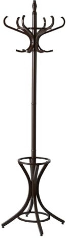 Headbourne Solid Wood Traditional Floor Standing Hat Coat Umbrella Stand - Walnut Varnish