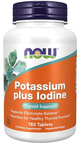 NOW Supplements, Potassium plus Iodine, Thyroid Support*, 180 Tabs