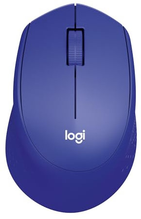 Logitech M330 SILENT PLUS Wireless Mouse, 2.4GHz with USB Nano Receiver, 1000 DPI Optical Tracking, 2-year Battery Life, Compatible with PC, Mac, Laptop, Chromebook - Blue