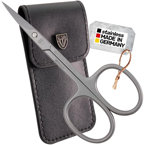 3 Swords Germany - brand quality STAINLESS STEEL INOX CURVED CUTICLE SCISSORS (1 PIECE) with case for manicure pedicure - nail care by 3 Swords - Made in Germany
