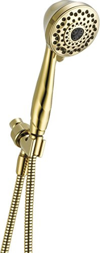 Delta Faucet 59346-PB-PK Premium 7-Setting Shower Mount Hand Shower, Polished Brass,