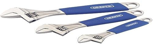 Draper 88598 Einmaulschlüssel verstellbar 3-teilig mit Softgrip-Griffen