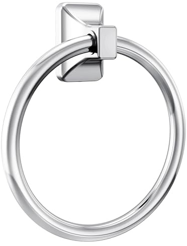 Moen Donnor Collection Chrome 6.25-Inch Diameter Wall Mount Contemporary Bathroom Hand-Towel Ring, P5860