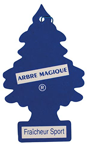 Turbocar - Désodorisant Arbre Magique Voiture - Couleur: Bleu foncé - Parfum fraicheur Sport - Désodorisant à Suspendre - Absorbe Les odeurs désagréables - A Suspendre au rétroviseur - Forme Sapin