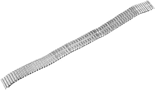 LEONARDO VERRELLI Unisex – dragband klockband ersättningsband silverfärgad basbredd 12 mm, total längd 18 cm, bandtjocklek 3 mm