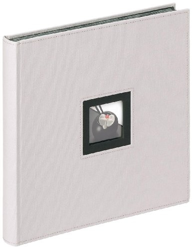 walther design Fotoalbum beige-grau 30 x 30 cm Leinen mit Cover-Ausstanzung, Black and White FA-217-D