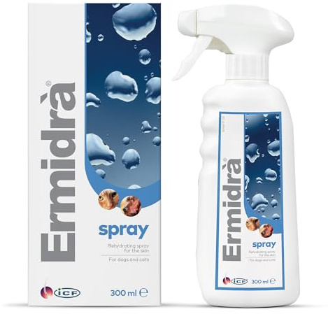 ICF Ermidrà Spray | Solution Réhydratante Longue-Durée pour Chien et Chat | Anti Sécheresse Cutanée | 300 ML