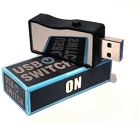 HmbG USB Schalter AN/AUS – USB 3.0 & 2.0 Stromschalter mit LED – USB Power Switch Trennschalter z.B. für Externe Festplatte, LED Lampen, Webcam, Mikrofon, WLAN- & Bluetooth-Adapter, Ladekabel 1401