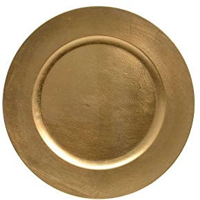 Dekoteller Platzteller Weihnachtsteller Adventsteller Plätzchenteller Nikolausteller Weihnachten Gold Ø 33 cm