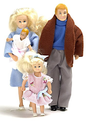 Dollhouse Miniature 1:12 Scale Modern Family of 4 People Mum Dad Girl Baby