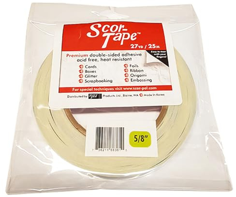 Scor-Tape 0.625 (5/8) wide x 27 yards long, double sided adhesive