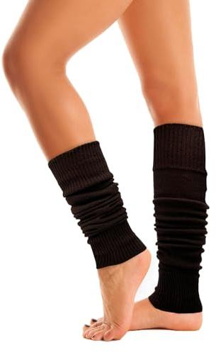 Mysocks Leg Warmers Extra Soft Stylish Fancy Winter 80s Party Dance Accessories Long Legwarmers for Women Girls Ladies Brown