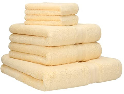 Betz 5-TLG. Handtuch-Set Gold 100% Baumwolle Qualität 600 g/m² 1 Duschtuch 2 Handtücher 2 Seiftücher Farbe beige