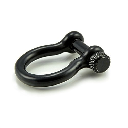 Ganzoo 10er SET Schäkel aus Stahl, 30mm x 25mm, mit hochwertigem Drehverschluss Omega – Form, für Paracord Armbänder, Kordeln, Gurte, Halsbänder, Gürtel etc., Farbe: schwarz, Größe M - Marke