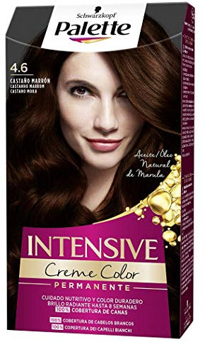 Schwarzkopf Palette Intensive Creme Color - Tono 4.6 cabello Castaño Marrón - Coloración Permanente de Cuidado con Aceite de Marula – Óptima cobertura de canas – Color duradero hasta 8 semanas