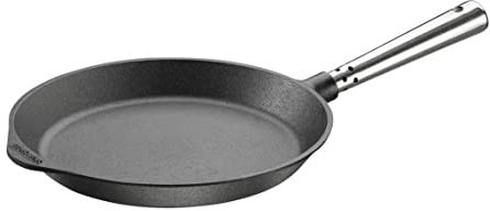 Bratpfanne 24 cm. Edelstahlgriff. Auf allen Herdarten, Ofen, Grill & offenem Feuer einsetzbar