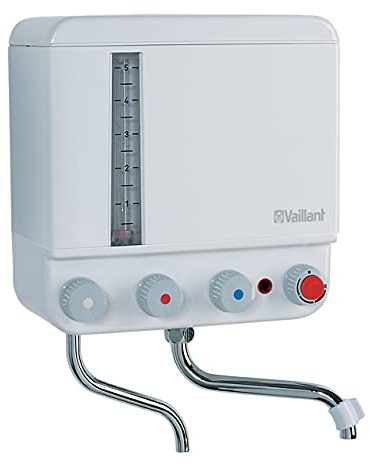 Vaillant VEK 5 L Elektro-Kochendwassergerät wandhängend (weiß), 230V, 2,4 kW Heizleistung, Elektrowarmwasserspeicher mit Netzkabel, Warmwasserbereiter, 005124