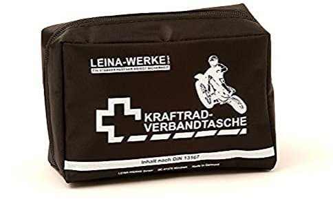 Leina-Werke 17012 Kraftrad-Verbandtasche Typ II mit Klett, Rot/Schwarz