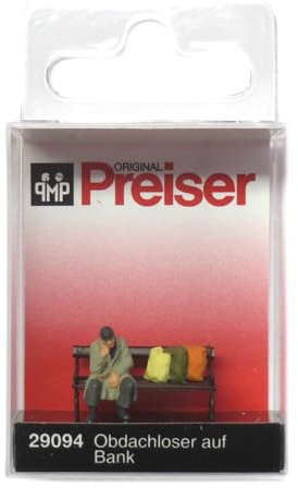 Preiser 29094 Homeless on Bench Track H0 1:87