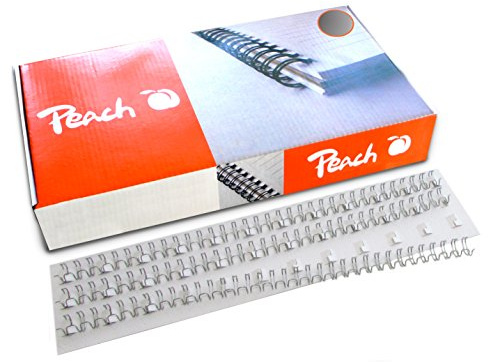 Peach Baguettes Reliure métallique 8mm argemt, 3:1', 34 boucles A4, 100 pcs. PW079-01